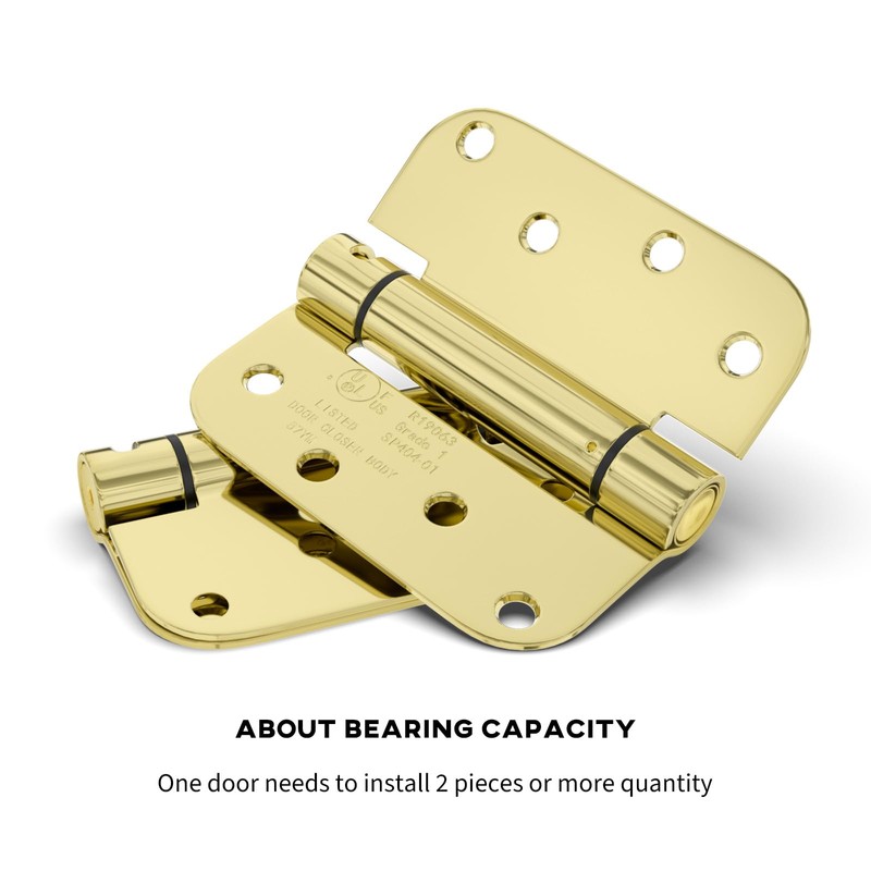 goldenwarm 4pack Polished Brass Door Hinges 4 Inch Self Closing