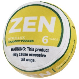 Nestpark Zen Pupper Deckies Parody Dog Toy - Plush Squeaky and Crinkle Funny Dog Toy (Citrus Lick)