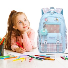 AO ALI VICTORY Laptop Backpacks 15.6 Inch Cute Kids School Bag College Backpack Large Bookbags for Women Teens Girls Student- Blue