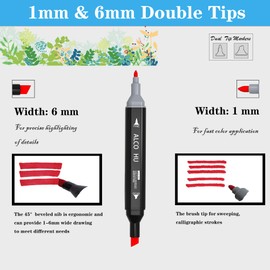 Alcohu Alcohol Markers Set,120P Alcohol Markers Brush Dual Tip Sketch Marker for Painting, Art Supply Permanent Coloring stuff Marker for Kids,School