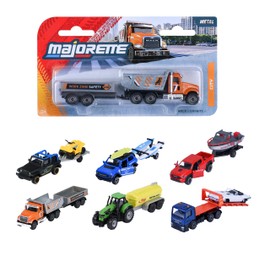 Majorette – City Trailer 6 Assortiti – Set Camion e Rimorchi in Metallo Die-Cast, Veicoli da Lavoro e Città con Parti Mobili, 8503002001, dai 3 Anni in su