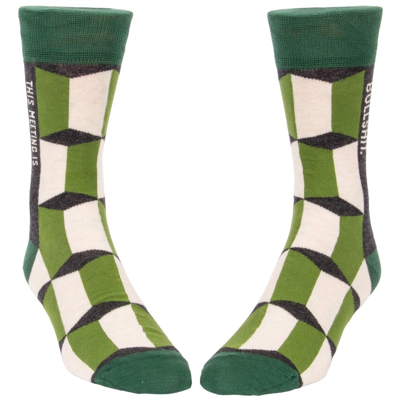 Blue Q Socks, Men's Crew, This Meeting is Bulls--t Size