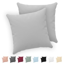 Twinzen® Cushion Covers, 100% Jersey Cotton, 150 GSM, Cushion Cover with Zip, OEKO-TEX Certified, 30 x 30 cm, Set of 2, Grey