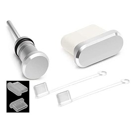 Wave Design [(Set of 6)] Type-C with Anti-Lost Function Connector Cover, 2 Pieces, Compatible with Tablets and Smartphones, Smartphone Type C Charging Hole Cap, Aluminum, Type C Connector Cover,