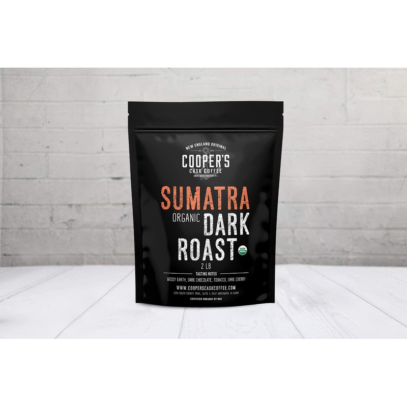 Organic Dark Roast Sumatra, Ground Coffee, Single Origin Grade 1