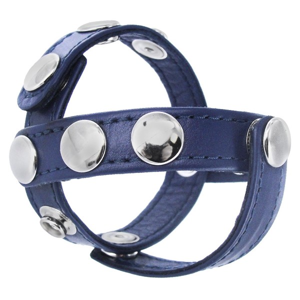 Strict Leather Blue Leather Cock and Ball Harness