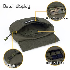 IDOGEAR Tactical Bag Drop Bag for JPC CPC AVS Tactical Vest Utility Bag with Hook and Loop 500D Nylon, Ranger Green