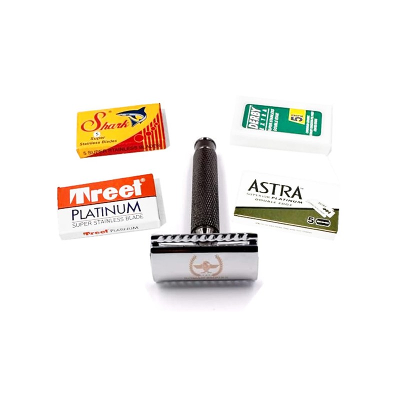 Roman Empire Shaving Caesar Red Brass Safety Razor - Elegant