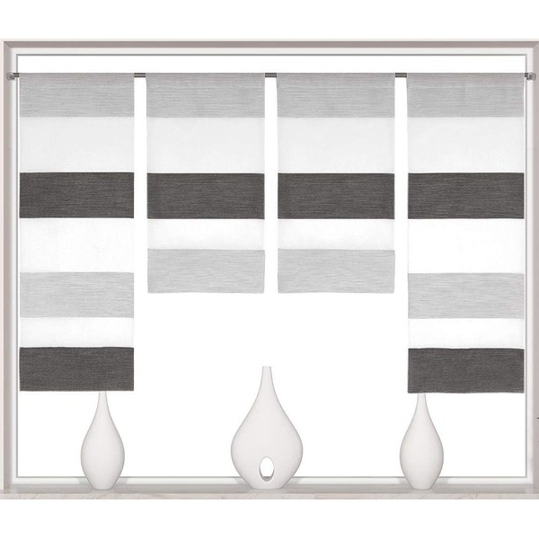 Design Mini Panel Curtain Set Anthracite 2291 | 4 Pieces