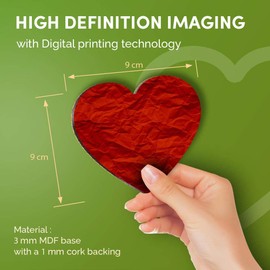 Destination Vinyl ltd Great Coasters (Set of 4) Heart - Crumpled Red Paper Effect Drink Glossy Coasters/Tabletop Protection for Any Table Type #14629