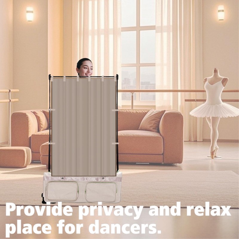 Privacy Curtain for Rolling Dance Bag, 59*31.5 Inch Partition Curtain