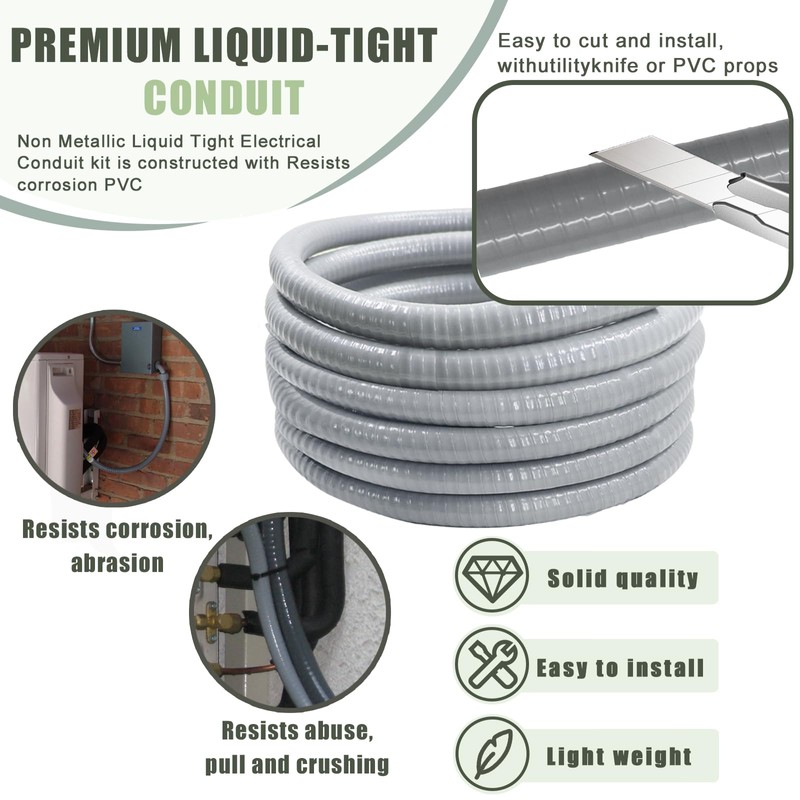 Feotech Liquid-Tight Conduit and Connector Kit - 3/4 Inch 75