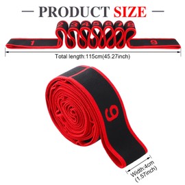 Fitness Bands, Resistance Bands with 9 Rings, Fitness Band, Gymnastics Band, Elastic Band, Sports Training Bands for Training, Gym, Fitness, Pilates, Yoga