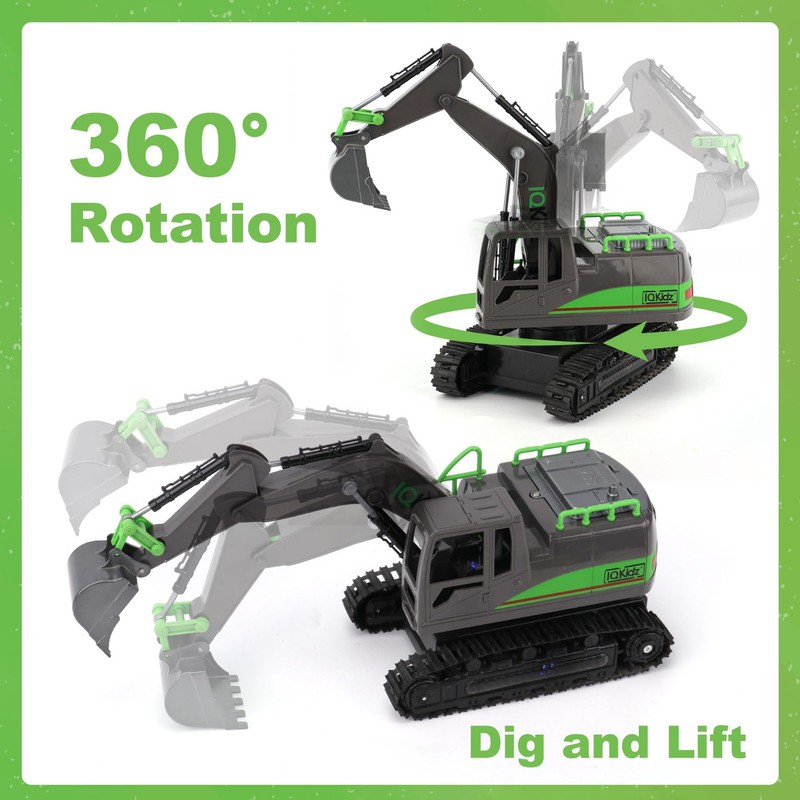IQKidz Remote Control Excavator Toys for Boys 4-7 Yrs Old