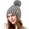REDESS Womens Winter Knitted Beanie Hat Warm Fleece Lined with