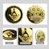 AtSKnSK Masonic Hiram Abiff Skull Symbol, Brass Coin with Masonic
