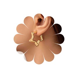 Xmsrn Vintage Hollow Star Earrings Large Hoop Drop Earrings Star Hoop Huggie Earrings Open Star Dangle Earrings for Women