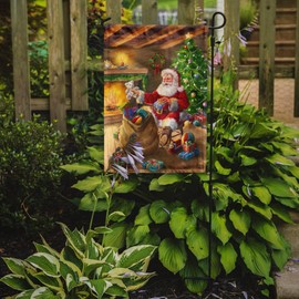 Caroline's Treasures APH5793GF Christmas Santa Claus Unloading Toys Garden Flag Mailbox Flag Decorative Yard Flag Banner Outside Patio Artwork Yard Flower Beds, Garden Size, Multicolor