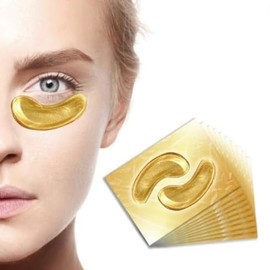 Crystal Collagen 24K Gold Powder Gel Eye Mask Sheets - Anti Aging, Under Eye Patches, Dark Circles & Puffiness, Skincare, Anti Wrinkle (50)
