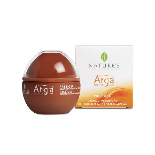 Nature's Argà Precious Toning Cream, straffende Antiaging Creme mit Arganöl und Acmella 50ml
