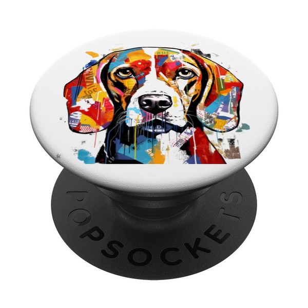 Lebendige Beagle-Gesichtsfarbe Splash Canine PopSockets Klebender PopGrip