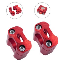 Universal Motorcycle 7/8" 1 1/8" 22MM 28MM CNC Handlebar Handle Risers Adjustable Fat Bar Adapter Mount Clamps for EXC KLX KXF YZF CRF XR SX SXF XCW WR YZ Dirt Pit Bike (Red-2)