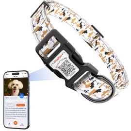 ilFindYou Reflective Dog Collars for Medium Dogs Soft Nylon Camo Gray Sized M