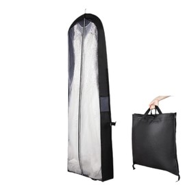 lehom Dust Proof Garment Storage Bags Wedding Dress Storage Bag Black Foldable Hanging Garment Cover Bridal Gown for Travel Suits Tuxedos Dresses Coats Wedding Dress Garment Bag 72” x 24“ Large