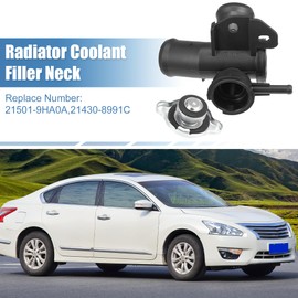 uxcell No 21501-9HA0A/21430-8991C Engine Radiator Filler Neck with Fully Sealed Cap for Nissan Altima 2.5L L4 2007-2013 Plastic Upper Radiator Coolant Filler Neck Water Pipe