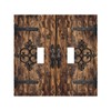 Lolreai Decorative Light Switch Cover Rustic Wood Barn Door Brown