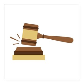 CafePress Judge Gavel Square Car Magnet 3 X 3 Square Car Magnet, Magnetic Bumper Display