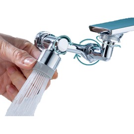 1080° Rotating Splash Filter Faucet Large-Angle Rotating Robotic Arm Water Nozzle Faucet Adaptor Universal Splash Filter Faucet Aerator Splash Filter Kitchen Tap Extend Faucets Bubbler