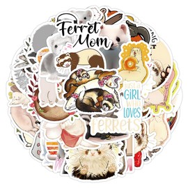 Bric Dodo Ferret Stickers Car Laptop Phone Guitar Skateboard Motorcycle Bicycle Ferret Stickers Set Vinyl Waterproof Aesthetic Stickers for Teenagers Children Adults Pack of 50