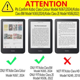 DMLuna Case for Kobo Clara BW (Model N365) / Kobo Clara Colour (Model N367) 6" 2024 Release, Hands-Free Stand Premium Leather Cover with Auto Sleep/Wake, Hand Strap and Card Slot, Black