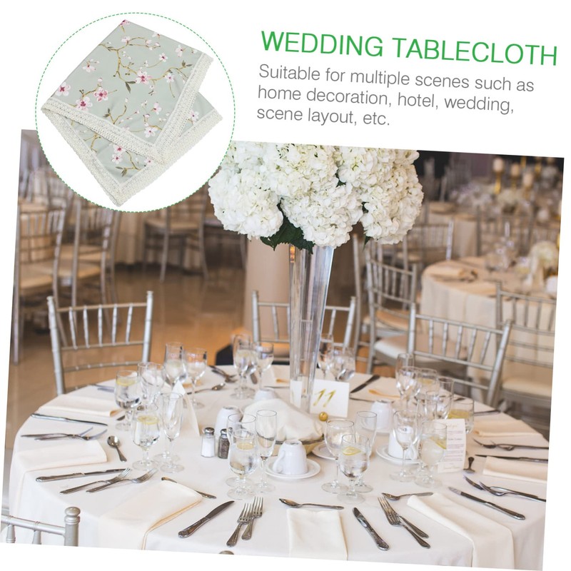 CIYODO 1pc Elegant Wedding Tablecloth Decorative Floral Design for Home