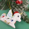 Unicorn with Santa Hat Ornament, Whimsical Christmas Tree Decoration, 2.25