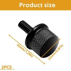 ECOMAID 2 Pieces Stainless Steel Billet Chrome Replacement Bolts for Harley Davidson Models, Motorcycle Seat Bolt Set (1/4"-20 thread, black)