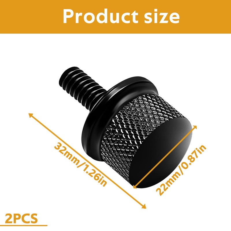 ECOMAID 2 Pieces Stainless Steel Billet Chrome Replacement Bolts for