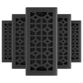 Imperial RG3466 Templar Decorative Floor Register, 4x10 Inch, Black Iron, 5 Count