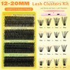 320Pcs Lash Clusters Kit 12-20MM D-Curly Long Cluster Eyelash Extensions
