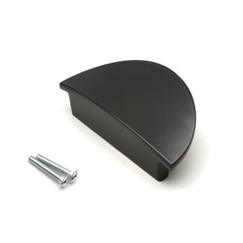Susenya Black Cabinet Pulls,1-Pack, Cabinet Edge Pull 2.52" Hole Centers(C to C) Cabinet Finger Pull with Mounting Hardware Half Moon Cabinet Pulls Zinc Alloy Semicircle Pull Cup Pulls for Cabinets