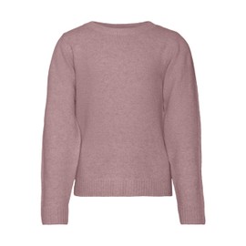 VERO MODA Girl's VMDOFFY LS O-Neck Blouse GA NOOS Pullover Sweater, Woodrose/Detail:Melange, 116