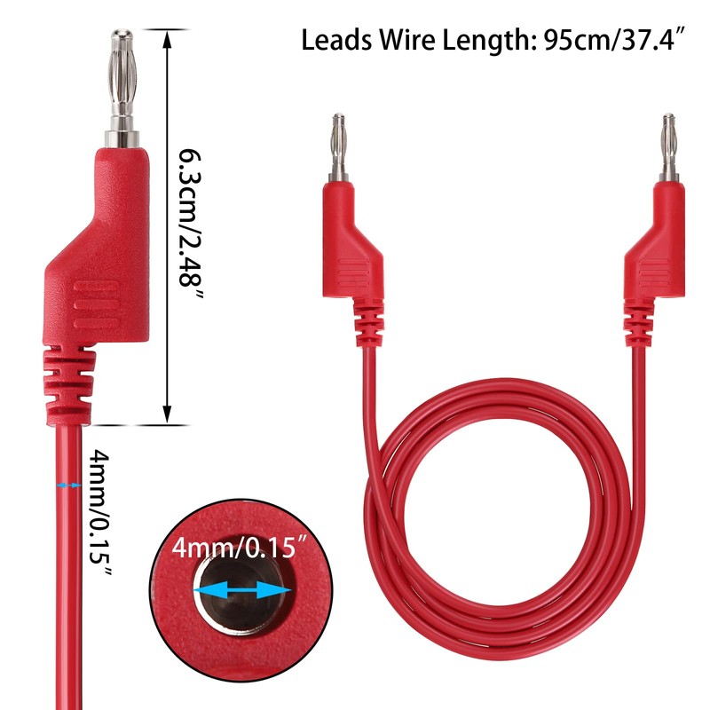 Sumnacon 4 Pcs Banana to Banana Plug Test Leads -