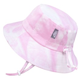 Jan & Jul Girls Cotton Sun Hat with UPF 50 Sun Protection, Adjustable Size Bucket Hat, Pink tie dye design