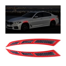 JNNJ 4 x Reflective Car Wheel Eyebrows, Car Reflective Trims, Safety Protection Stickers, Anti-Collision Warning Strips Sticker for Car, SUV, Truck (Red)