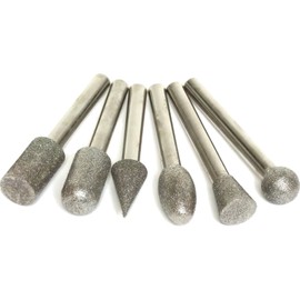 FindingKing 6 Diamond Burs Lapidary Rock Grinding Tools