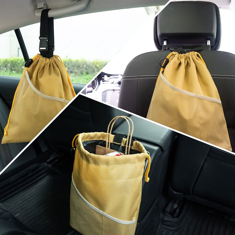 GNEGNI 2PCS Car Garbage Can, Hanging Car Trash Bag with