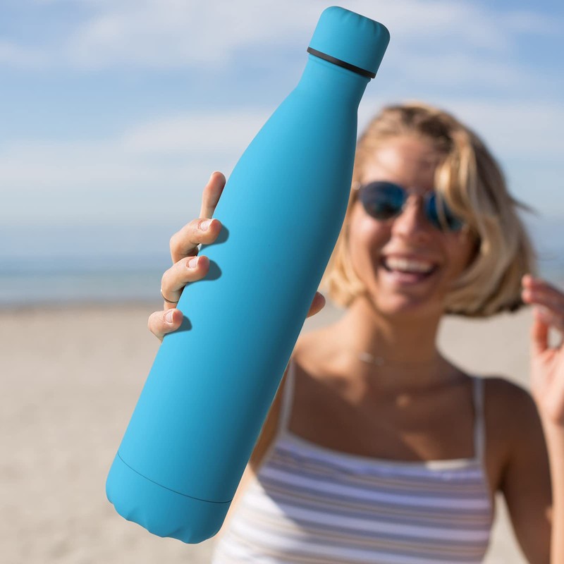 GeeRic Drinking Bottle 1 Litre Stainless Steel Thermos Flasks Double-Walled