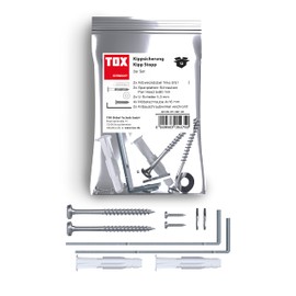 TOX Kipp Stop Tilt Protection for Furniture, Secure Hold in All Rooms and Almost Any Building Material for Shelves, Cupboards, Dressers and Much More, Optically Inconspicuous and Quick to Assemble,