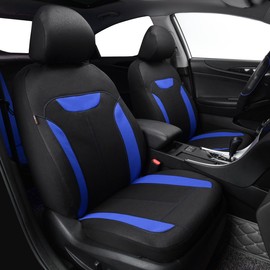 CAR PASS Montclair 11PCS Universal Fit Leather Seat Covers,fit for suvs,Trucks,sedans,Cars,Vehicles,Vans,Airbag Compatible (Blue)